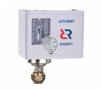 Реле давления (прессостат) Ридан KP6W авт. HP (под отбортовку 1/4"/ 6мм) IP44 (10...45 bar)